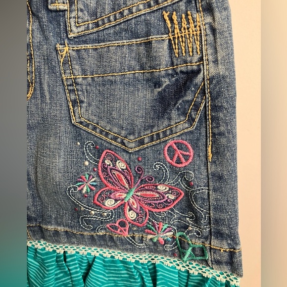 Handmade Upcycled Denim Shoulder Bag/Tote, Boho, Hippie Style, Embroidered - Picture 2 of 5